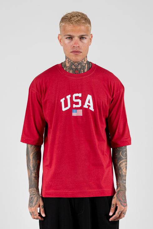 T-shirt Oversized USA - Red